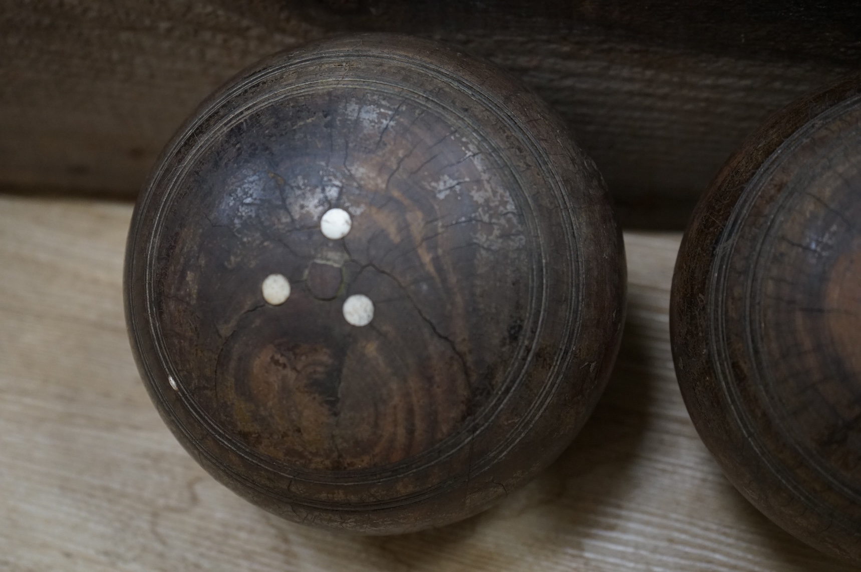 A set of four lignum vitae bowls